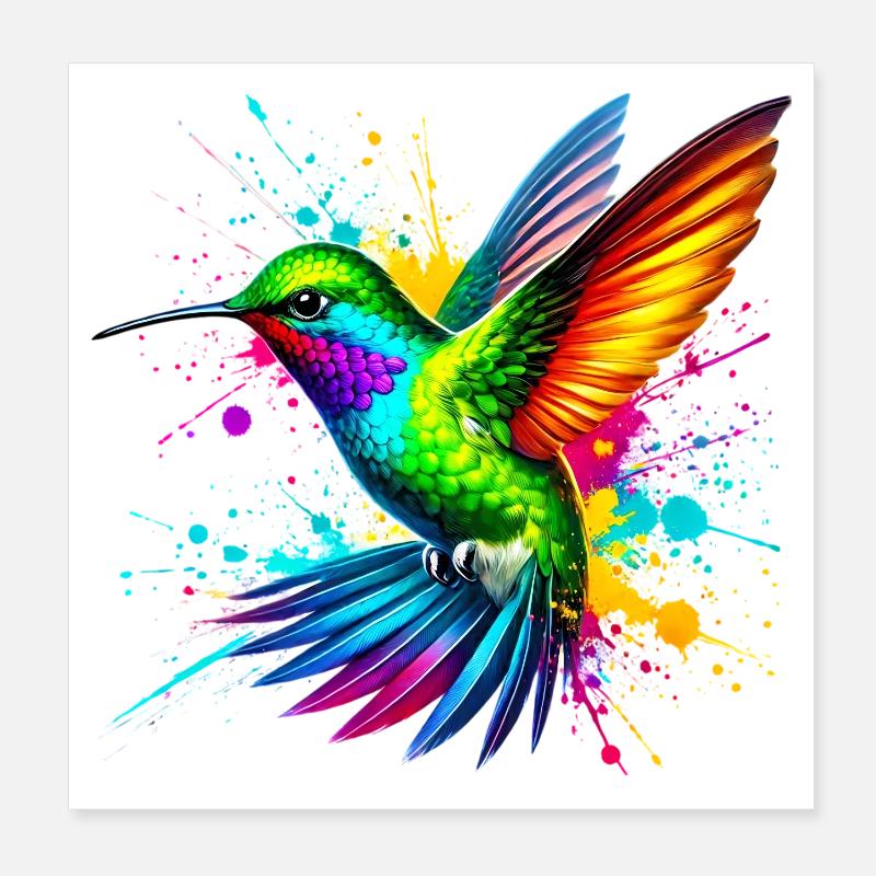 Colibri Poster 20 x 20 cm