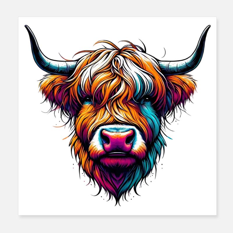 Vache écossaise des Highlands Poster 20 x 20 cm