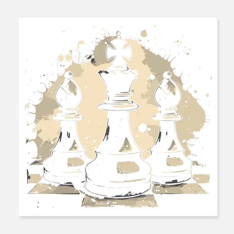 Chess Graffiti Poster 8" x 8" (20x20 cm)