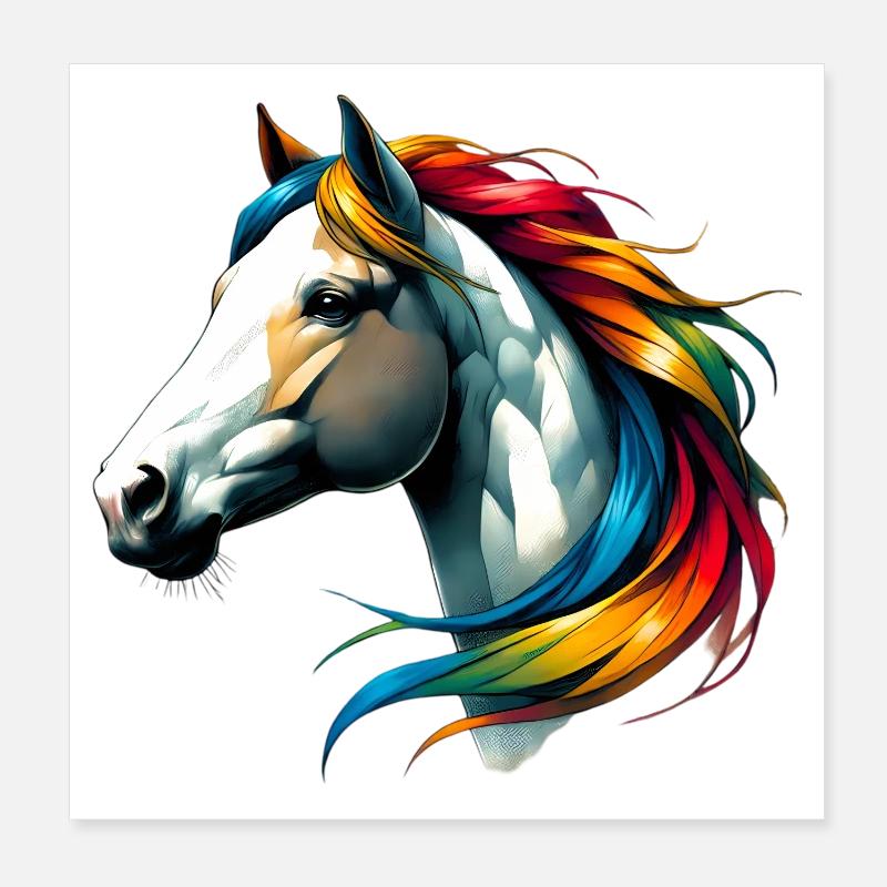 Pferd Poster 20x20 cm