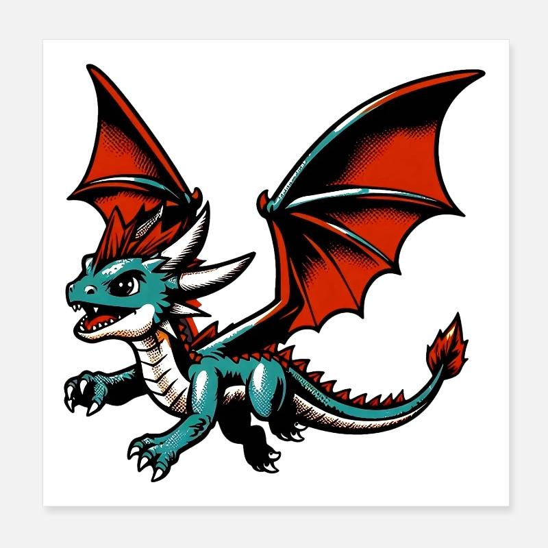 Dragon Poster 20 x 20 cm