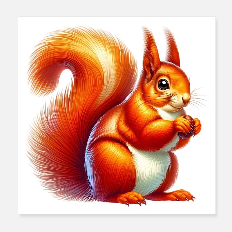 Squirrel Poster 8" x 8" (20x20 cm)