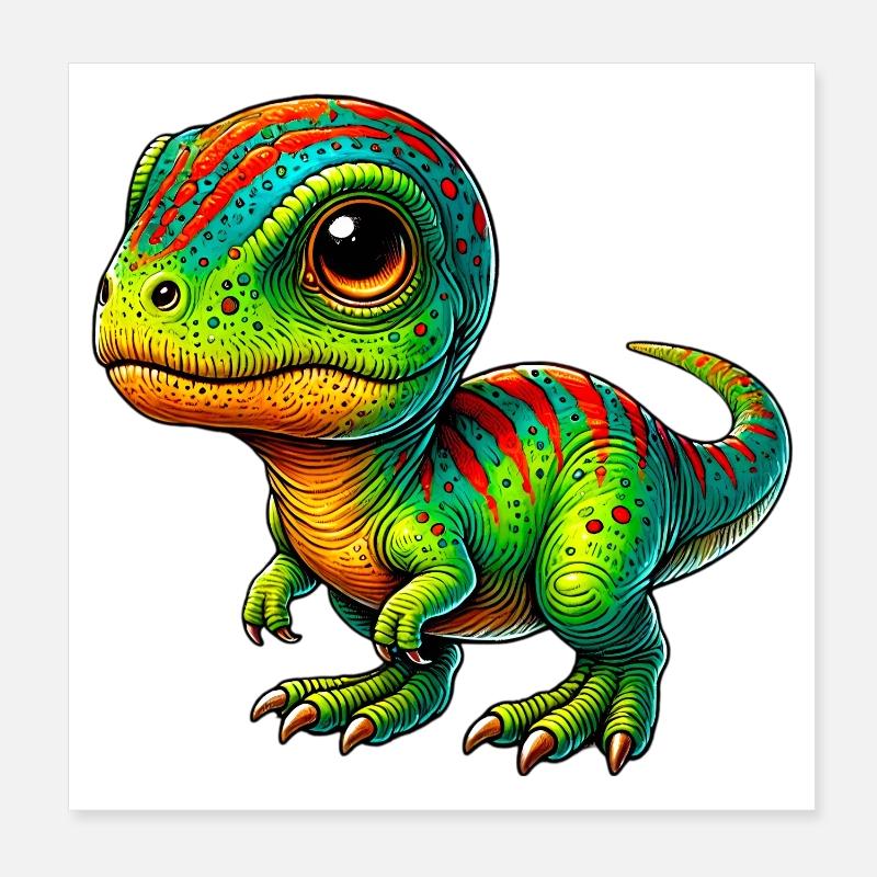 Dinosaur Poster 8" x 8" (20x20 cm)