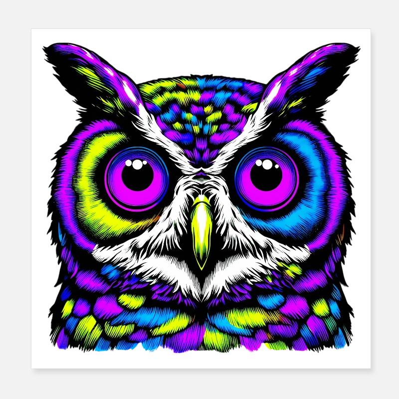 Owl Poster 8" x 8" (20x20 cm)