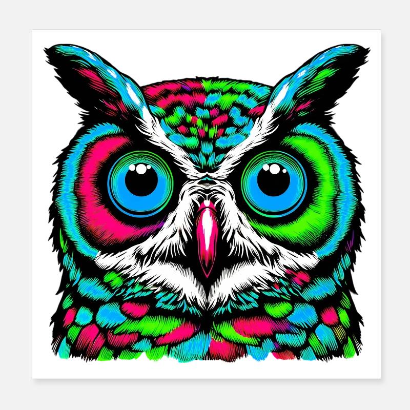 Eule Poster 20x20 cm