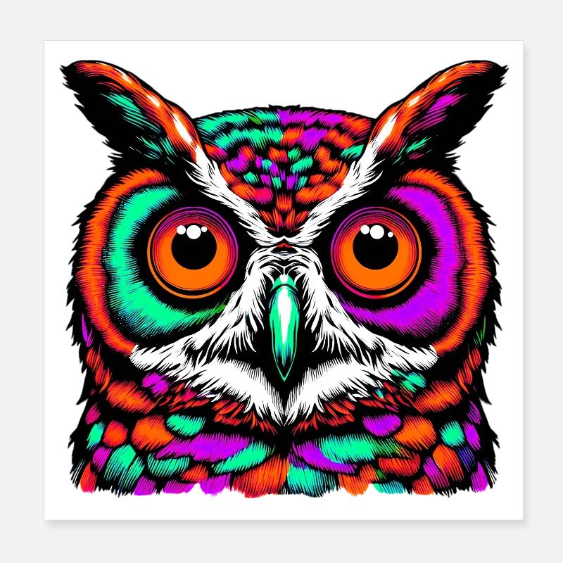 Eule Poster 20x20 cm