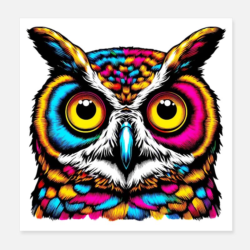 Eule Poster 20x20 cm