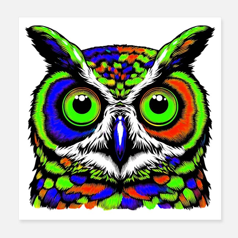 Owl Poster 8" x 8" (20x20 cm)