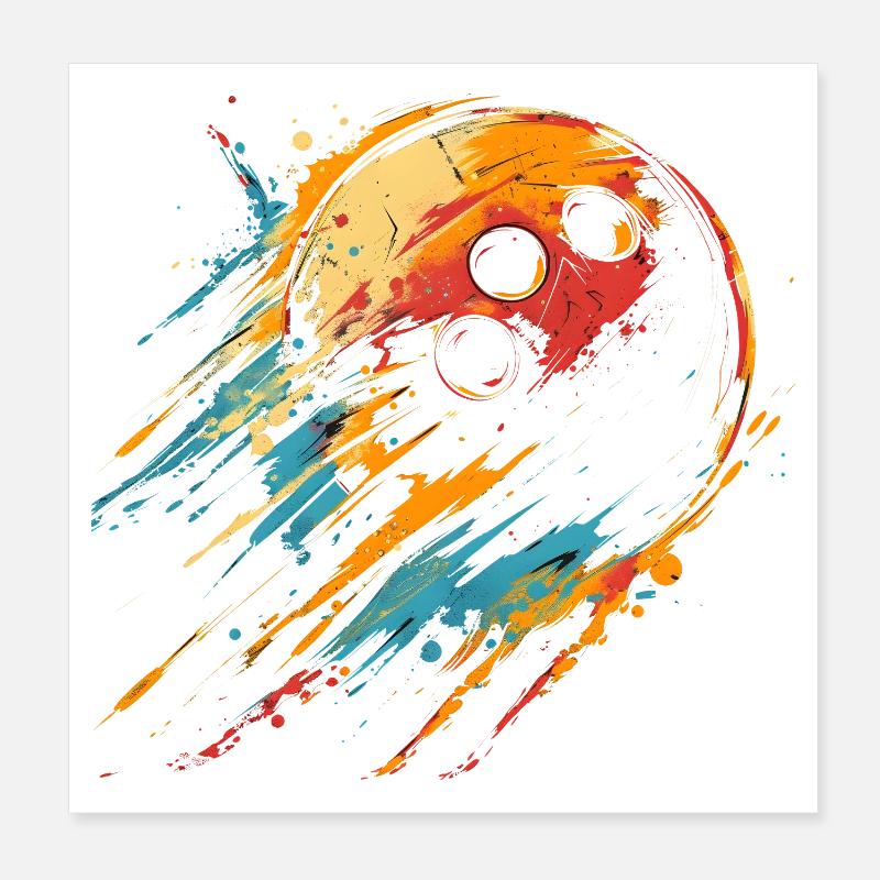 90er Bowlingkugel Poster 20x20 cm
