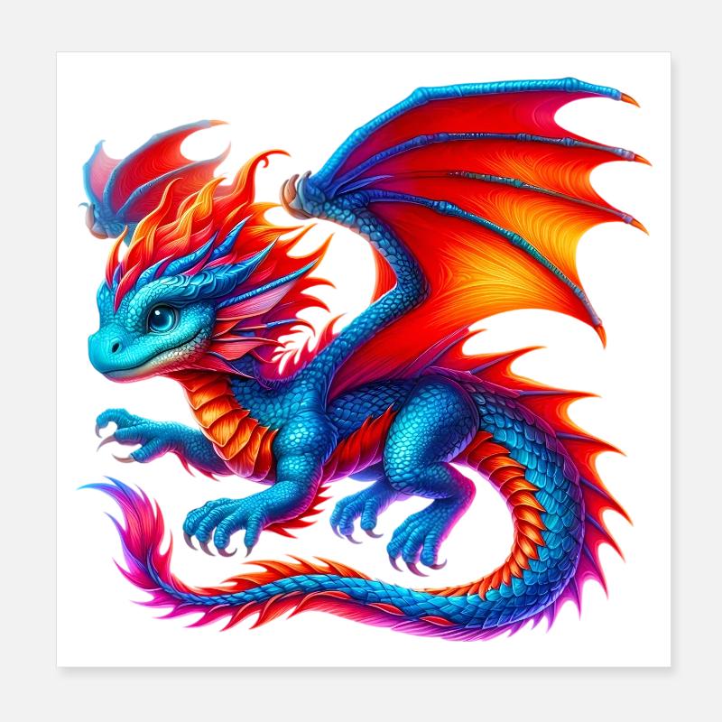 Drache Poster 20x20 cm