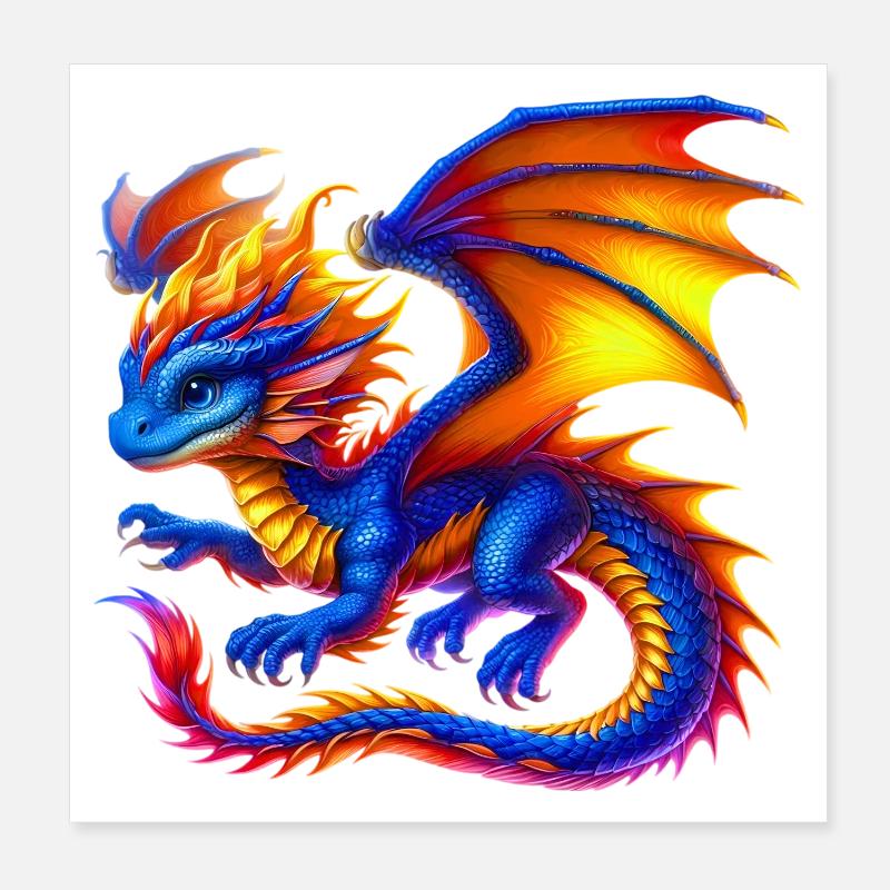 Dragon Poster 8" x 8" (20x20 cm)