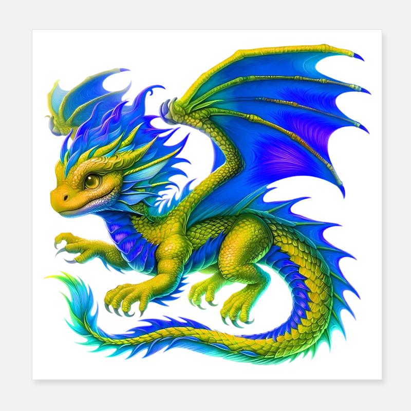 Drache Poster 20x20 cm