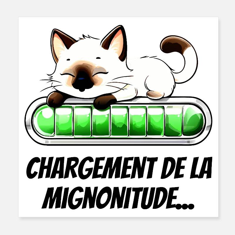 Loading Cuteness - Adorable Cat Poster 8" x 8" (20x20 cm)