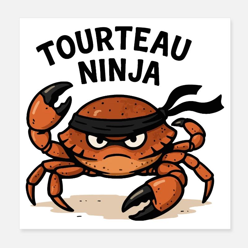 Ninja-Krabbe Poster 20x20 cm