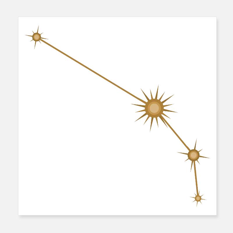 Stern Konstellation Widder Sternzeichen Sternzeichen Golden Poster 20x20 cm