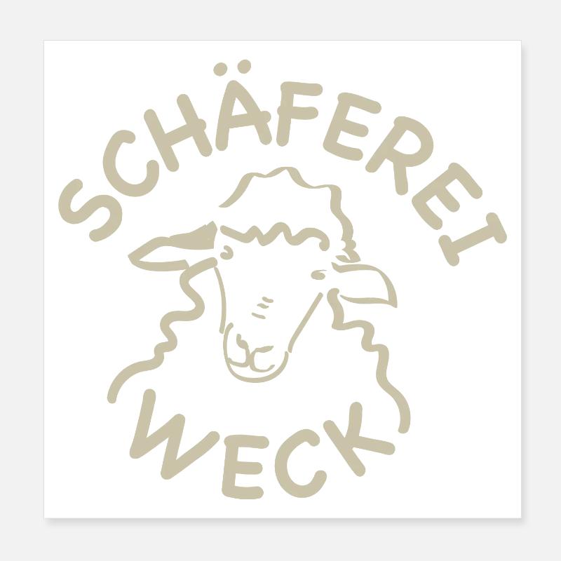 SchäferRam Linienkunst Poster 20x20 cm