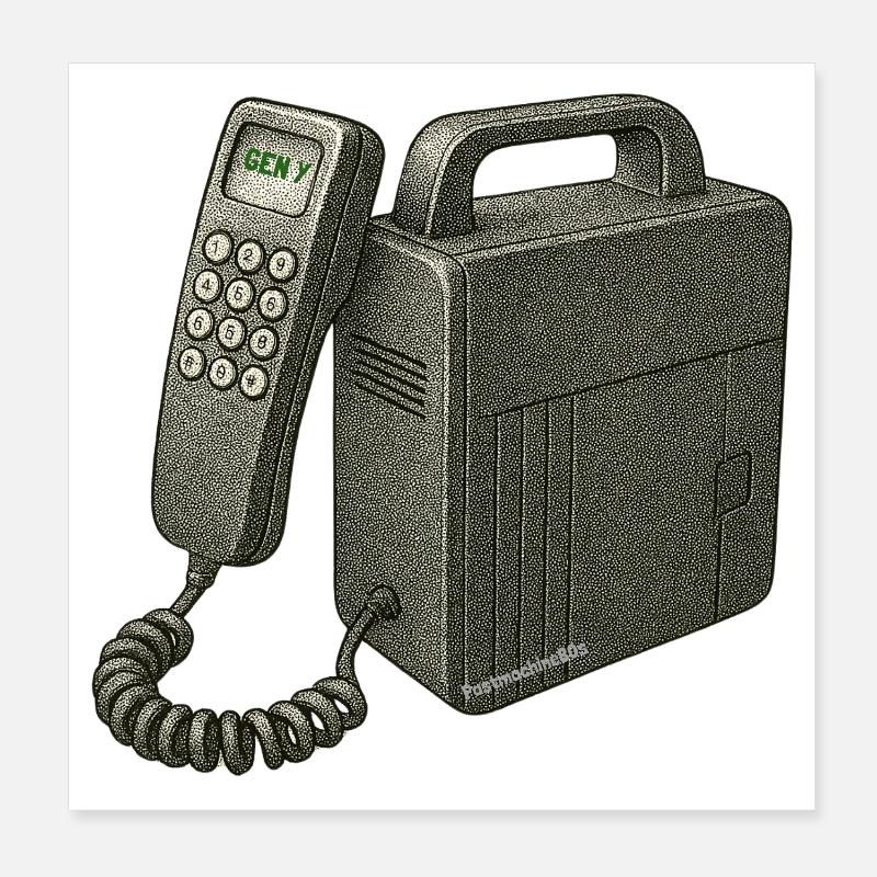 Téléphone nostalgique Poster 20 x 20 cm
