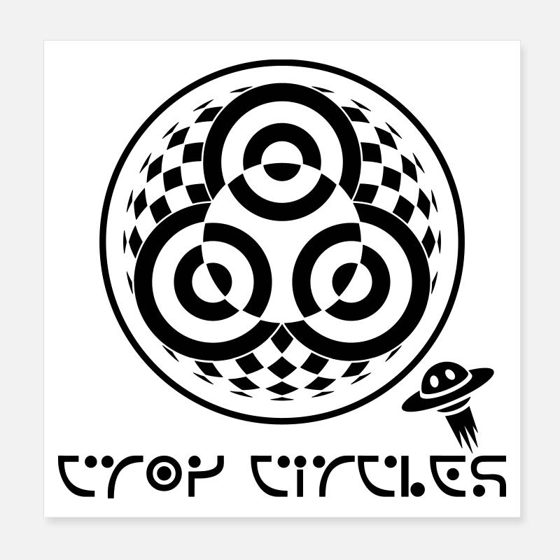 Psychedelic Trinity Crop Circle - Poster 8" x 8" (20x20 cm) - white