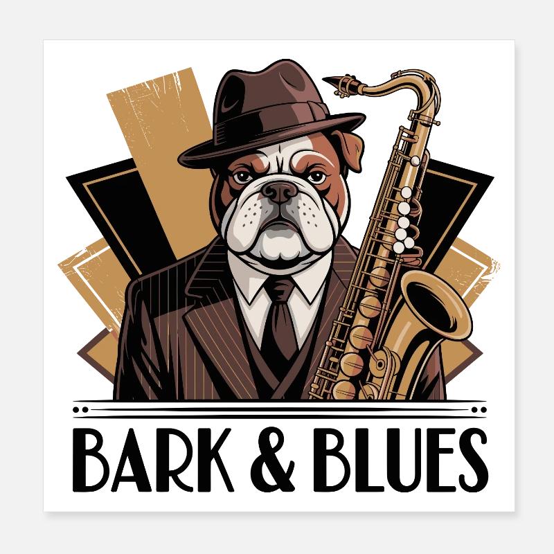 Bark et Blues Poster 20 x 20 cm