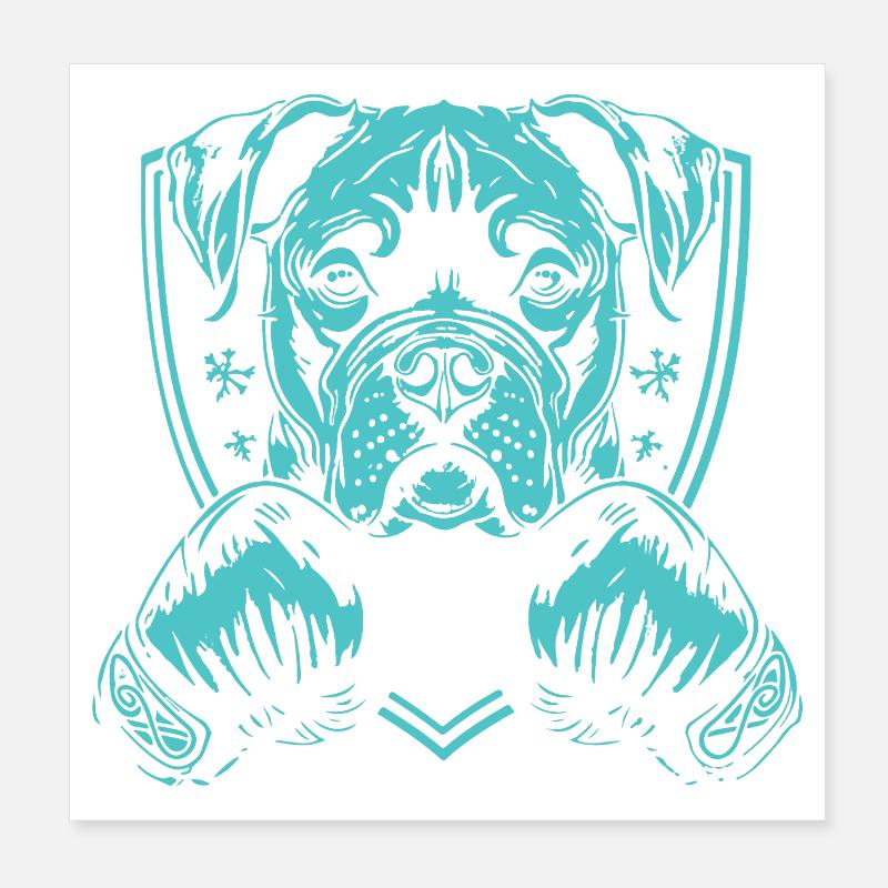 Dog Boxer Poster 8" x 8" (20x20 cm)