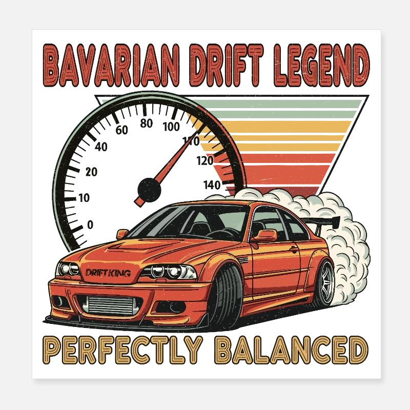 Bavarian Drift Legend Poster 20x20 cm