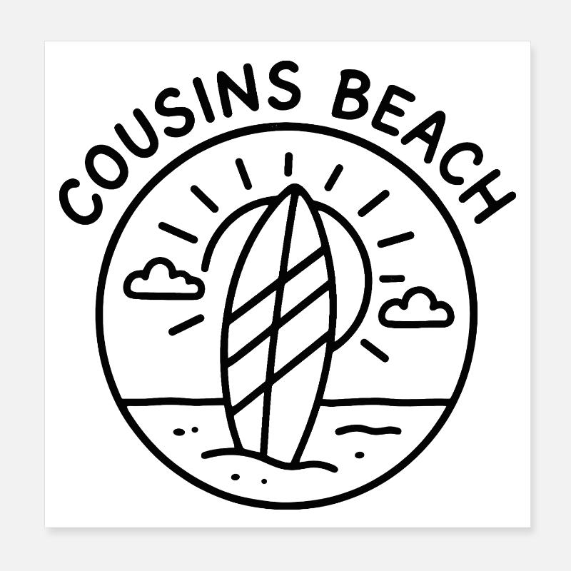 Cousins Beach – Surf & Sun Poster 8" x 8" (20x20 cm)