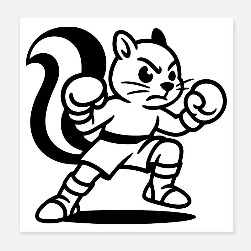 Boxer Squirrel Poster 8" x 8" (20x20 cm)