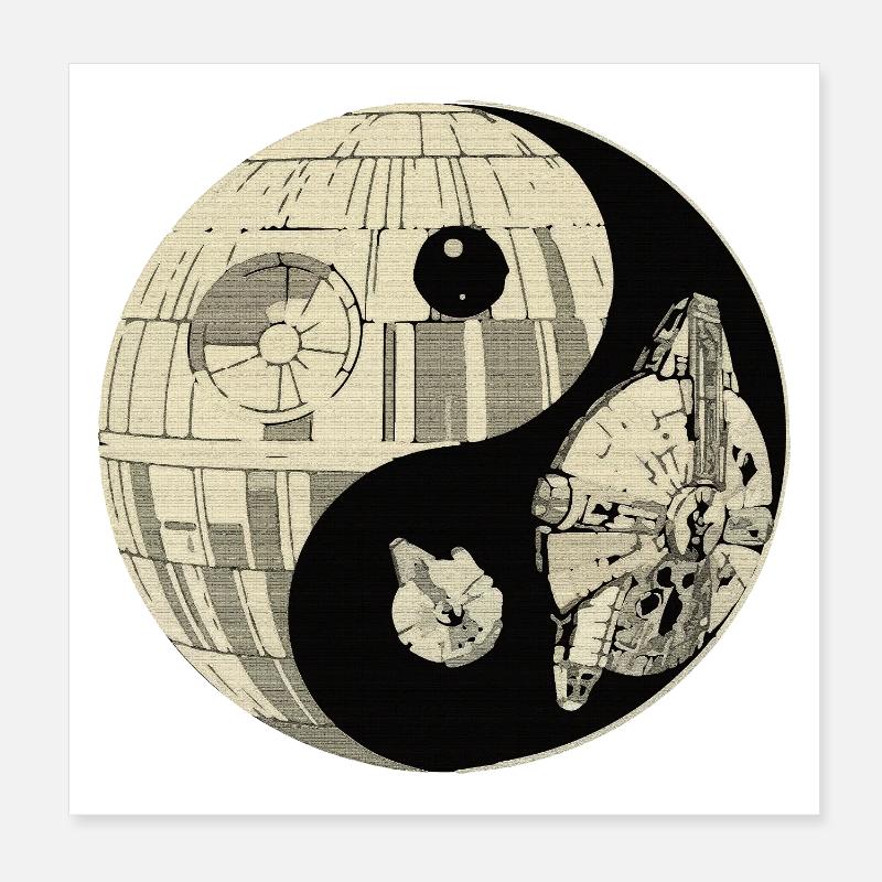 Duel spatial galactique Yin Yang Poster 20 x 20 cm