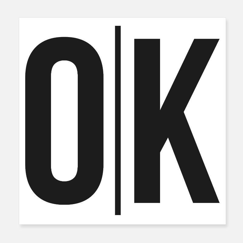 OK Split Monochrome Logo Poster 20 x 20 cm
