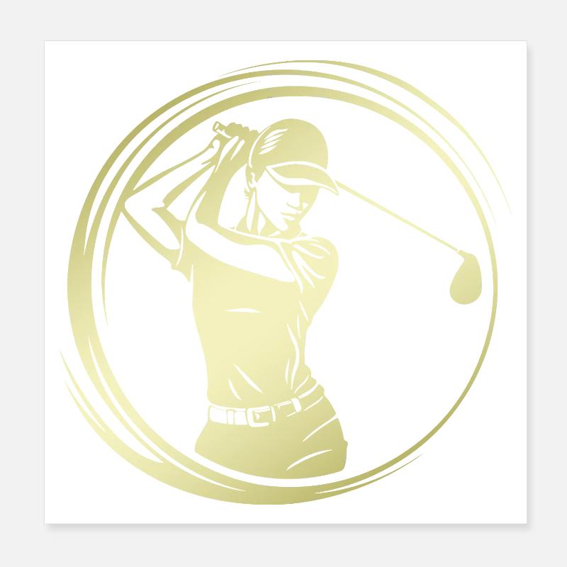 Golfer Silhouette Poster 8" x 8" (20x20 cm)