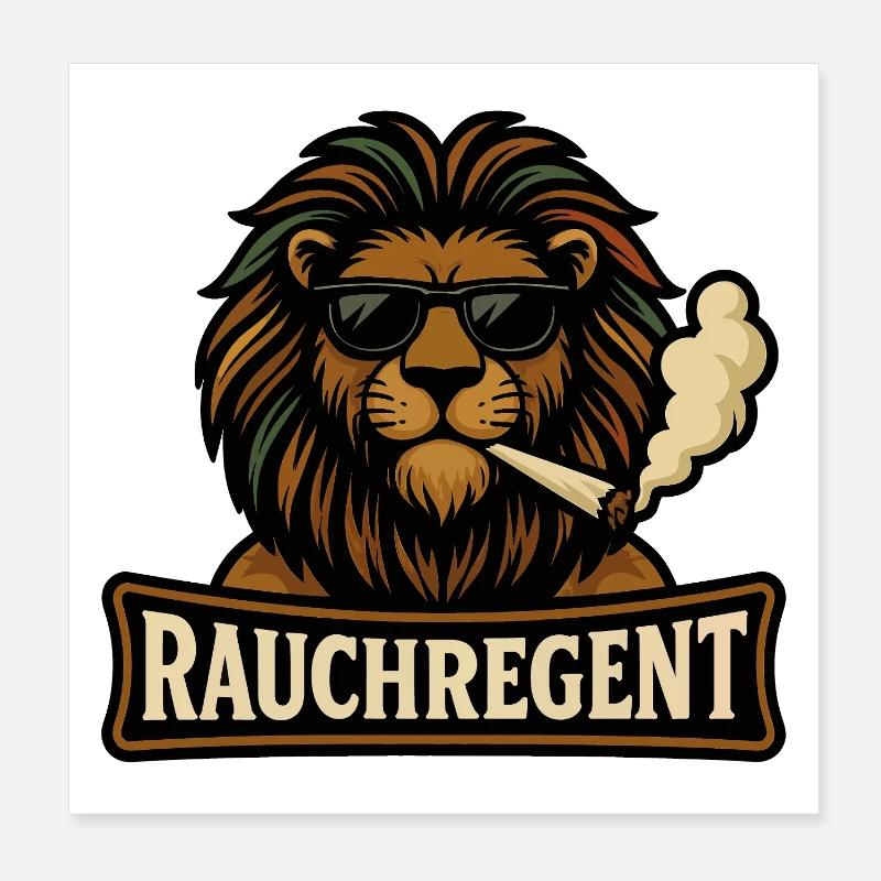 Reggae Lion avec lunettes de soleil Poster 20 x 20 cm