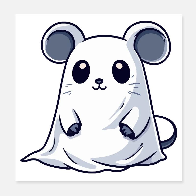 Maus Halloween Geist Poster 20x20 cm