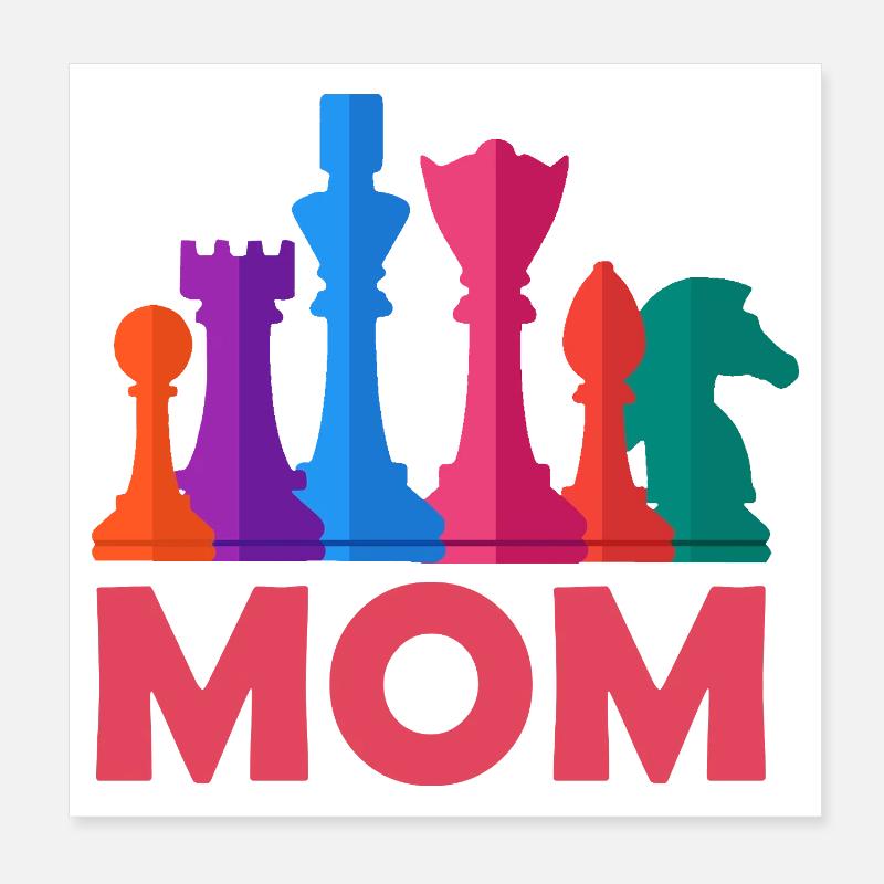 Chess Mom Schach Mama Poster 20x20 cm