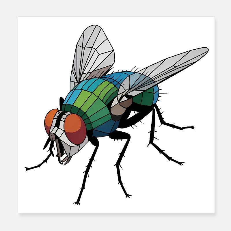 Fly - Cool Low Poly Logo Poster 8" x 8" (20x20 cm)