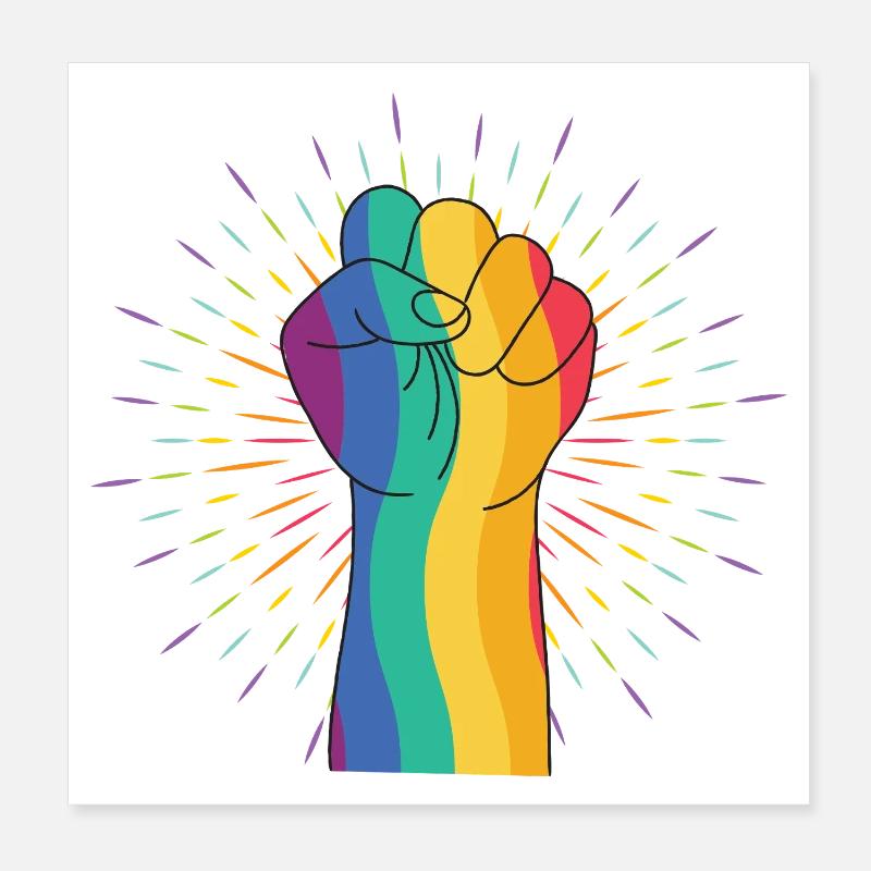 Regenbogenfist der Vielfalt Poster 20x20 cm