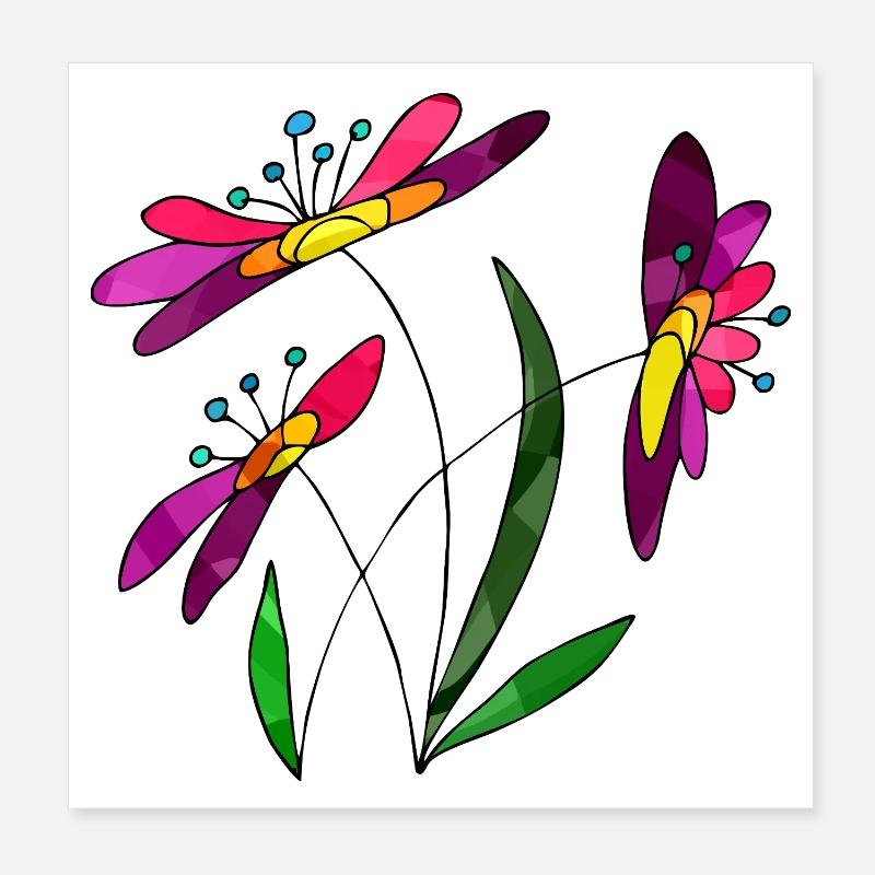 Flowers Poster 8" x 8" (20x20 cm)