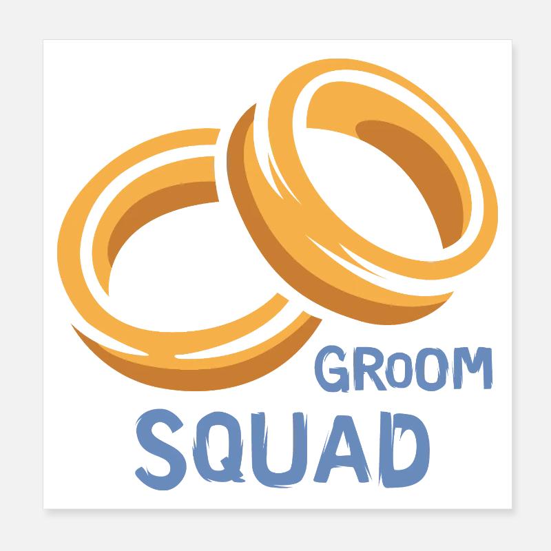 Groom Squad bagues Enterrement de vie de garçon Poster 20 x 20 cm
