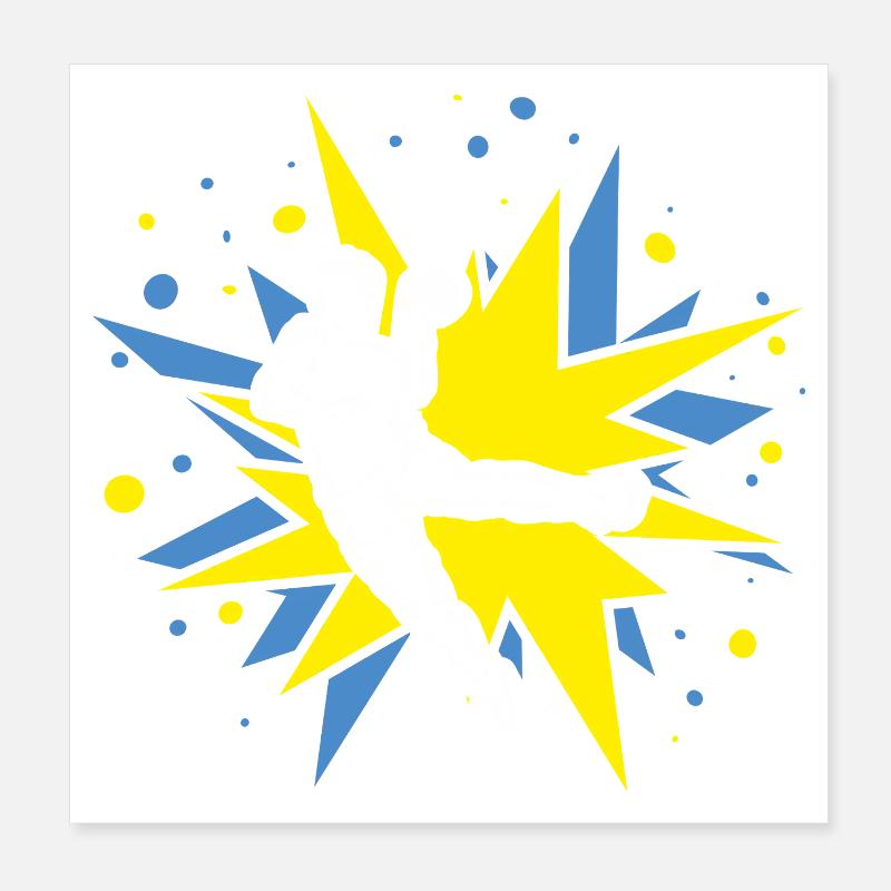 Handball Design im Comic-Explosionen - Poster 20x20 cm - Weiß