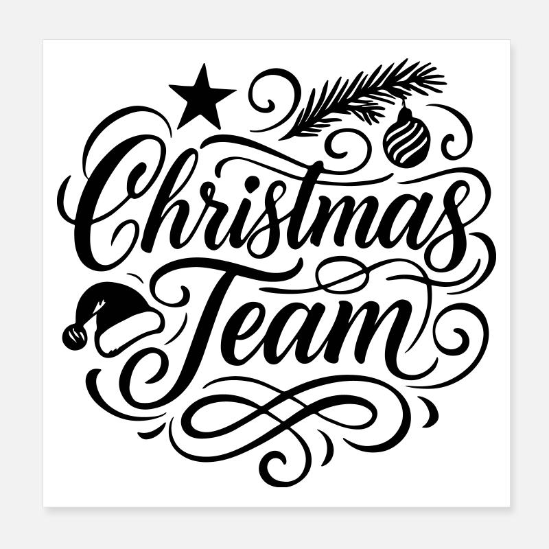 Équipe de Noël Weihnachten Poster 20 x 20 cm