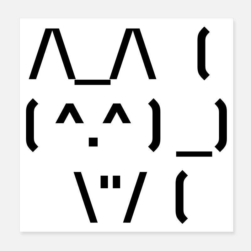 Cute Cat ASCII Poster 8" x 8" (20x20 cm)