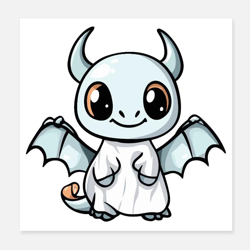 Drache Halloween Geist Poster 20x20 cm
