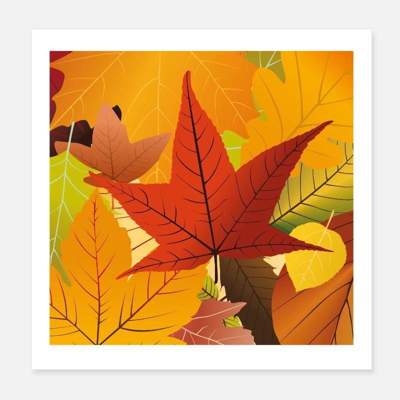 Feuilles d’automne Poster 20 x 20 cm