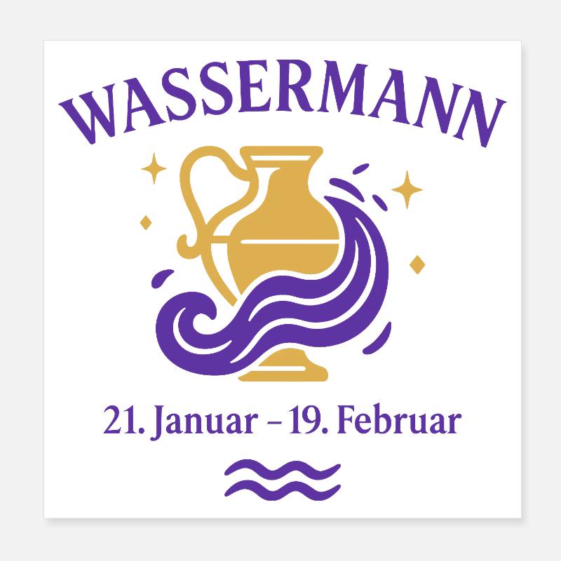 Sternzeichen Wassermann Poster 20x20 cm