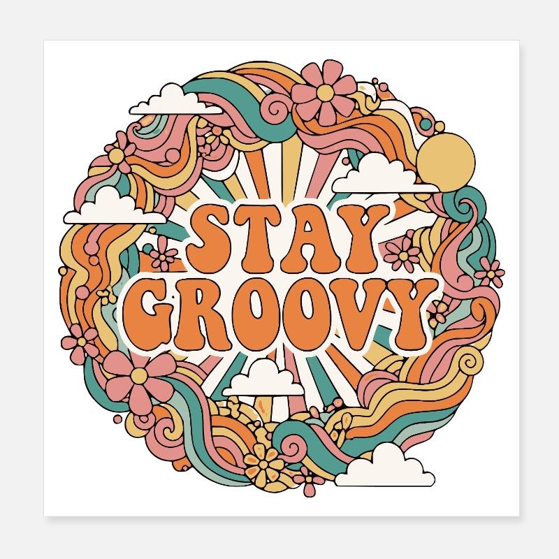 Psychedelic Retro Poster 8" x 8" (20x20 cm)