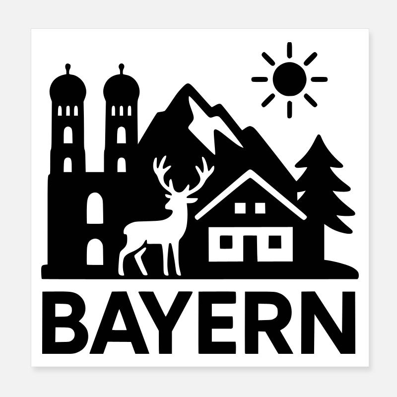Baviera Stato simbolo Poster 20x20 cm