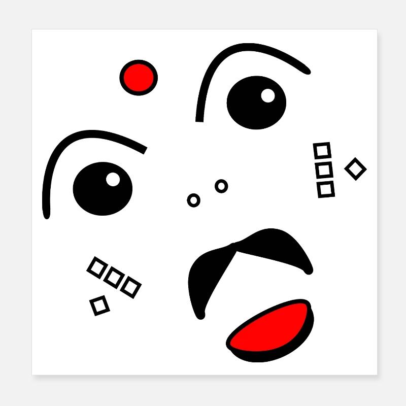 Visage stylisé Poster 20 x 20 cm