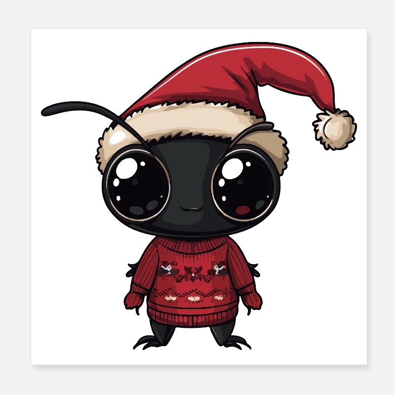 Fourmi Noël Poster 20 x 20 cm