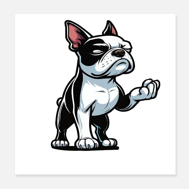 Sprich mit der Pfote Boston Boston terrier Bostie Poster 20x20 cm
