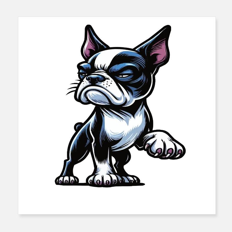 Sprich mit der Pfote Boston Boston terrier Bostie Poster 20x20 cm