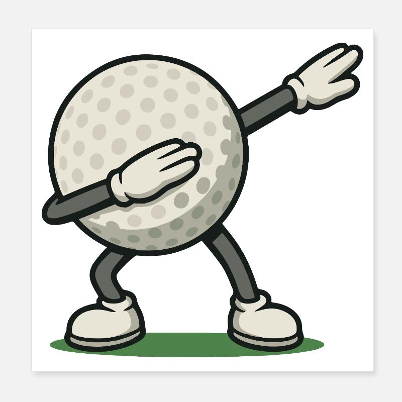 Drôle Golf Dabbing Golf Balle Golfer Design Poster 20 x 20 cm